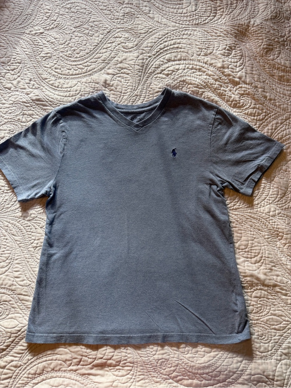 Polo by Ralph Lauren Boy’s V-Neck Short Sleeve Tee - Slate Blue